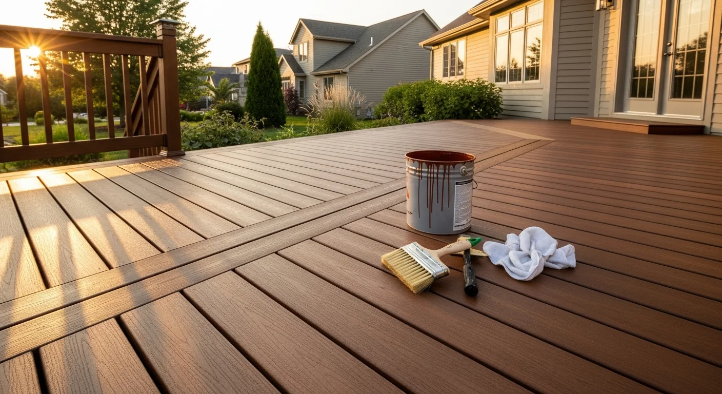 Custom wood deck attached to residential home