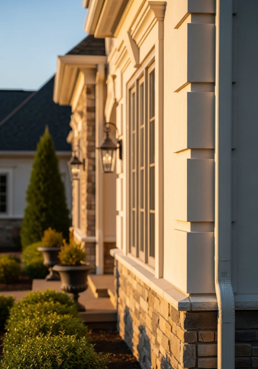 High-quality exterior detail on a Brentwood area luxury property.